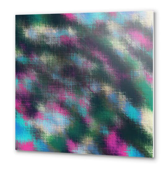 pink blue and green plaid pattern abstract background Metal prints by Timmy333