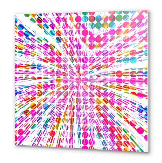 pink blue and yellow circle pattern abstract background Metal prints by Timmy333