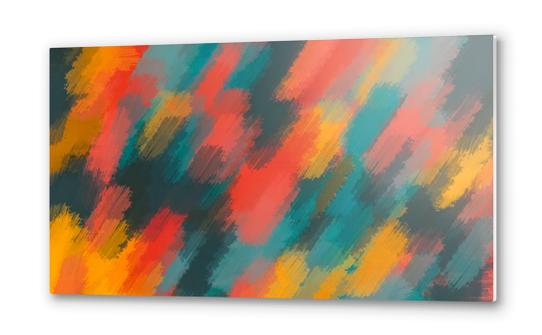 green orange and red painting texture abstract background Metal prints by Timmy333