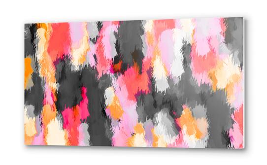 pink orange and black painting texture abstract background Metal prints by Timmy333