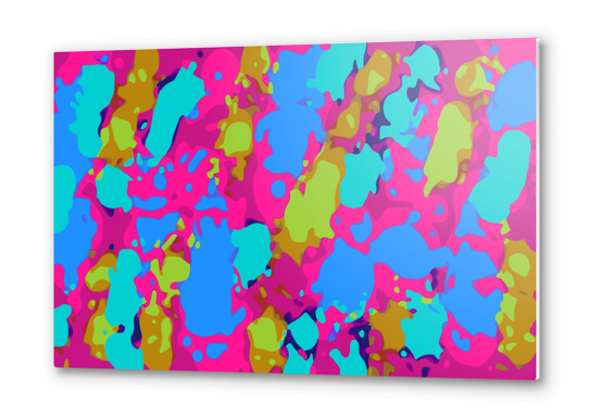 splash graffiti painting abstract in pink blue green Metal prints by Timmy333