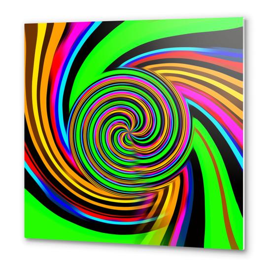 rainbow curly line pattern abstract background Metal prints by Timmy333