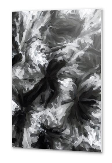 black and white abstract painting texture background Metal prints by Timmy333