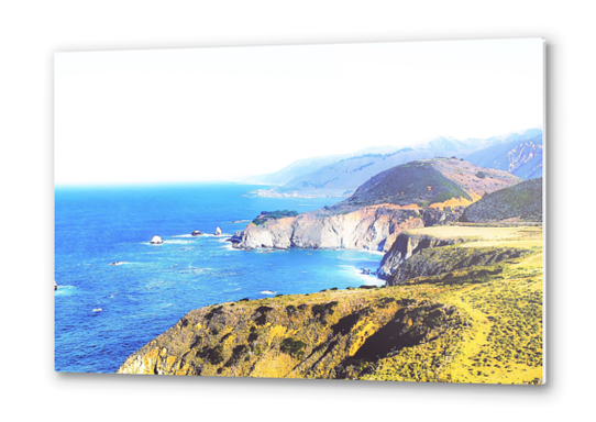 mountain with ocean view at Big Sur, Highway 1, California, USA Metal prints by Timmy333