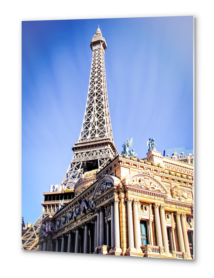 Eiffel tower at Las Vegas, USA with blue sky Metal prints by Timmy333