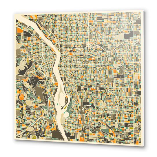 PORTLAND MAP 1 Metal prints by Jazzberry Blue