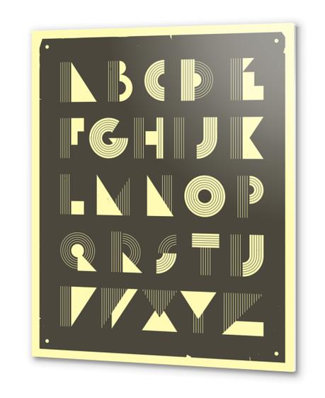 RETRO ALPHABET - BLACK Metal prints by Jazzberry Blue