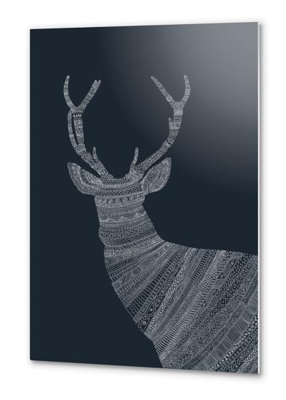 Stag (blue) Metal prints by Florent Bodart - Speakerine