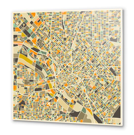 DALLAS MAP 1 Metal prints by Jazzberry Blue