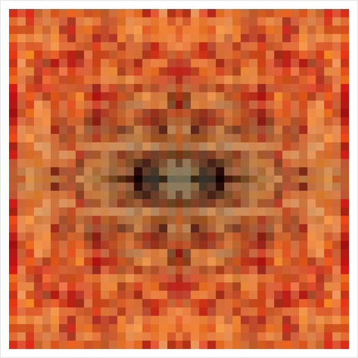 geometric symmetry art pixel square pattern abstract background in brown Art Print by Timmy333