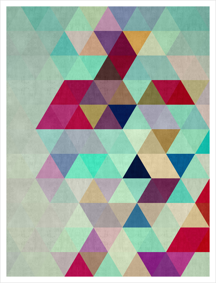 Pattern cosmic triangles II Art Print by Vitor Costa