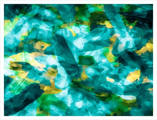 splash painting texture abstract background in green blue yellow Art Print by Timmy333