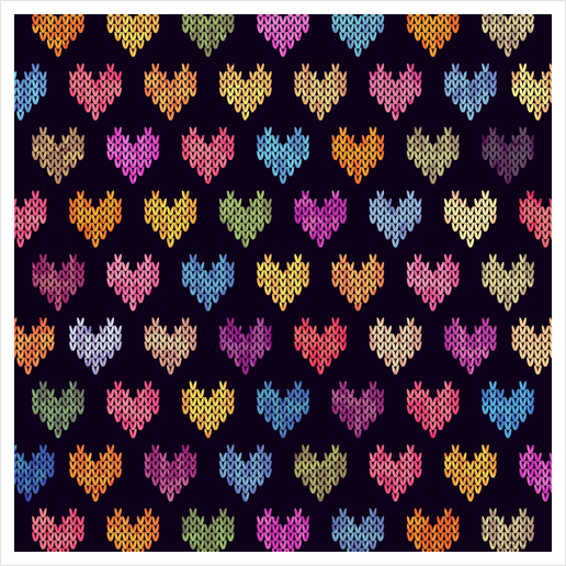 Colorful Knitted Hearts X 0.1 Art Print by Amir Faysal