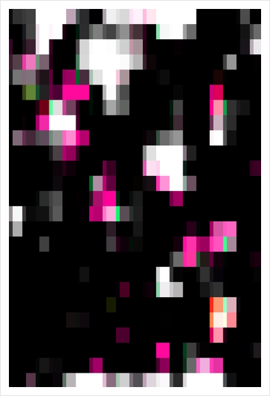 geometric pixel square pattern abstract background in pink black Art Print by Timmy333