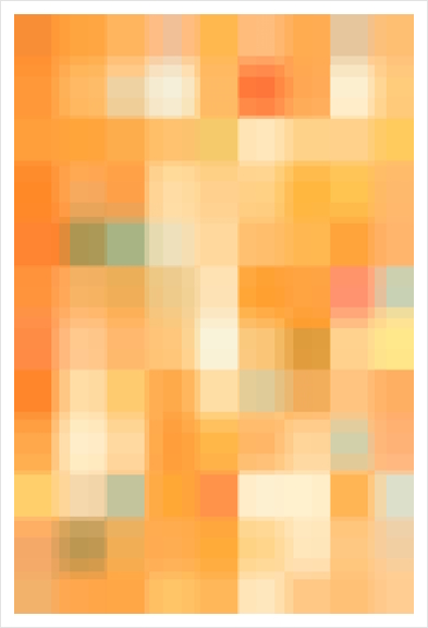 graphic design pixel geometric square pattern abstract background in orange blue Art Print by Timmy333