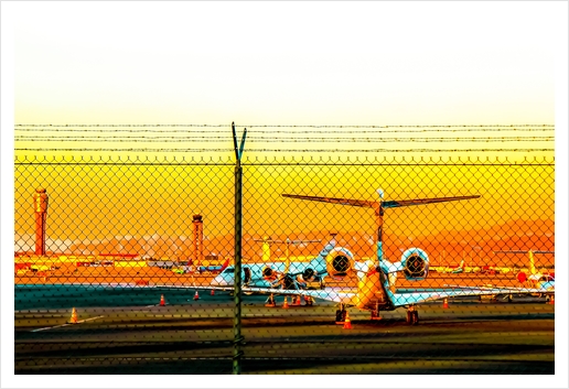 Sunset sky over at the Las Vegas airport, USA Art Print by Timmy333