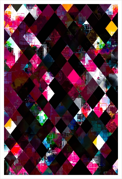 pink geometric pixel square pattern abstract art background Art Print by Timmy333