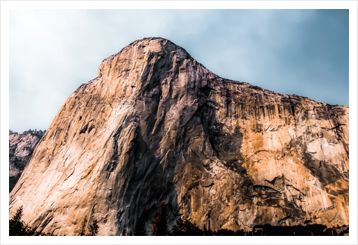 Closeup mountain with blue sky at Yosemite national park, California, USA Art Print by Timmy333