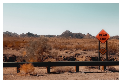 Mountains in the desert on the road trip in USA Art Print by Timmy333