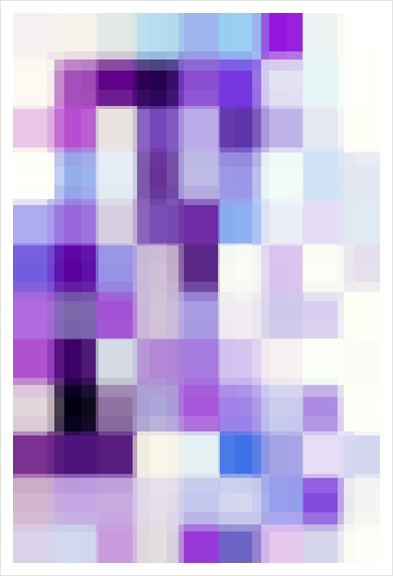 geometric pixel square pattern abstract background in purple blue Art Print by Timmy333