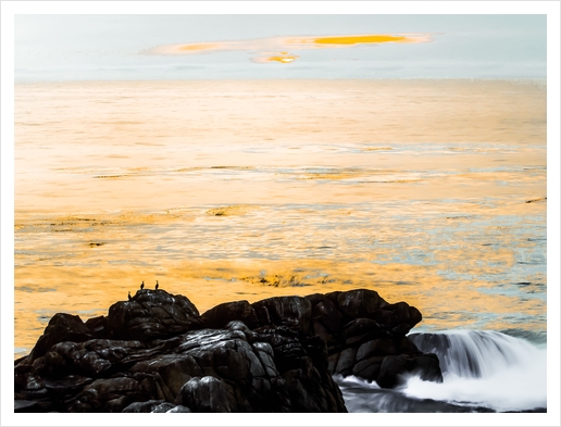 sunset sky with ocean view at Big Sur, highway 1, California, USA Art Print by Timmy333