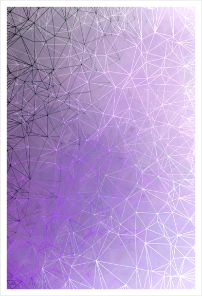 fractal geometric line pattern abstract art in purple Art Print by Timmy333