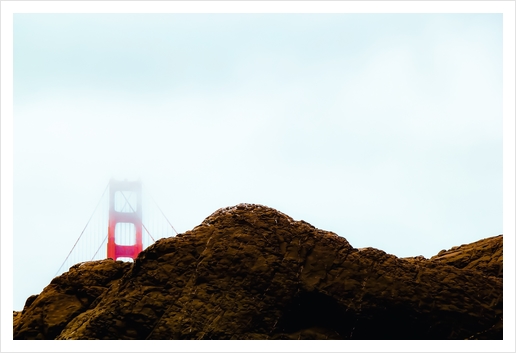 Golden Gate Bridge with foggy sky at Golden Gate Bridge, San Francisco, USA Art Print by Timmy333