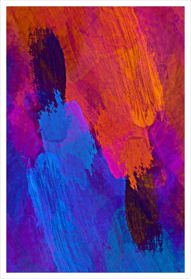 abstract splatter brush stroke painting texture background in purple blue red pink orange Art Print by Timmy333