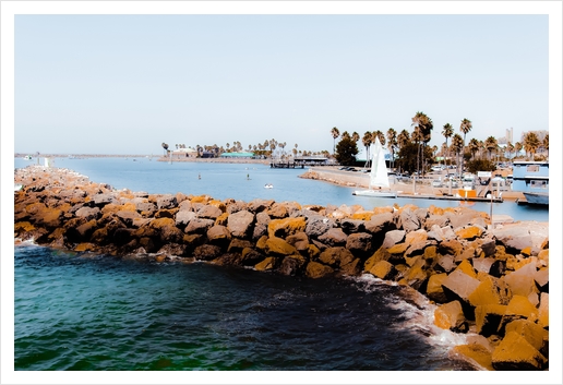 Summer beach with blue sky at Redondo beach California USA  Art Print by Timmy333