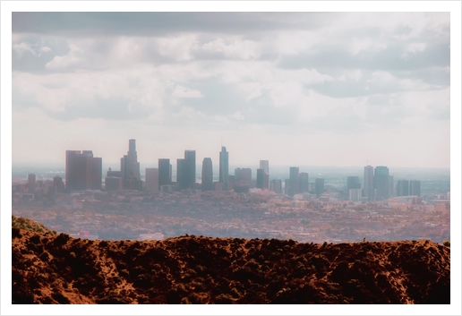 City view with cloudy sky from Los Angeles California USA Art Print by Timmy333