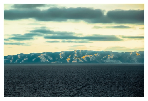 Ocean and mountains view at Rancho Palos Verdes California USA Art Print by Timmy333