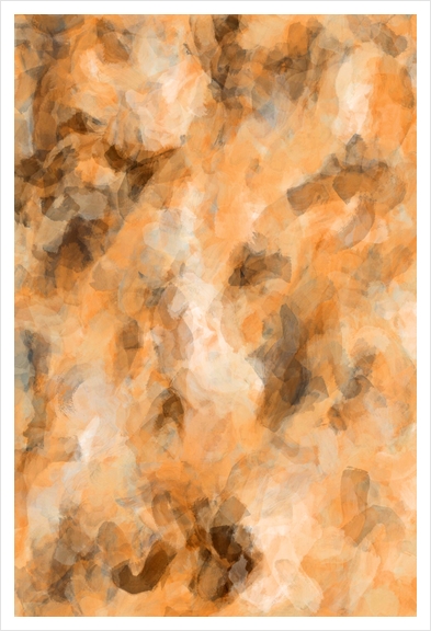 abstract splatter brush stroke painting texture background in brown Art Print by Timmy333