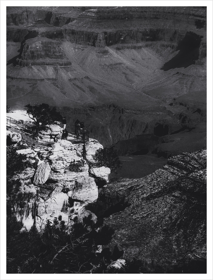 Desert scenic at Grand Canyon national park, Arizona, USA in black and white Art Print by Timmy333