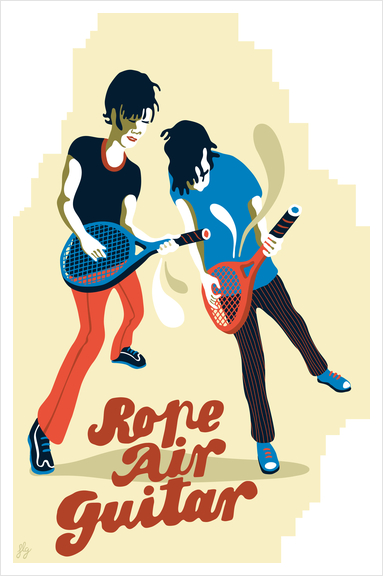 ROPE AIR GUITAR Art Print by Francis le Gaucher