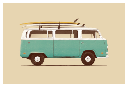 Blue Van Art Print by Florent Bodart - Speakerine