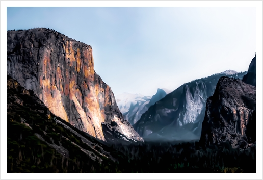 mountain view with blue sky at Yosemite national park, California, USA Art Print by Timmy333