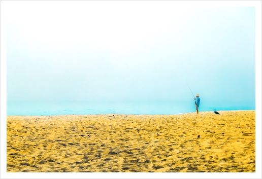 fishing at the sandy beach, Point Mugu beach, California, USA Art Print by Timmy333