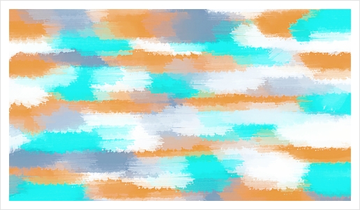 orange and blue painting abstract  Art Print by Timmy333