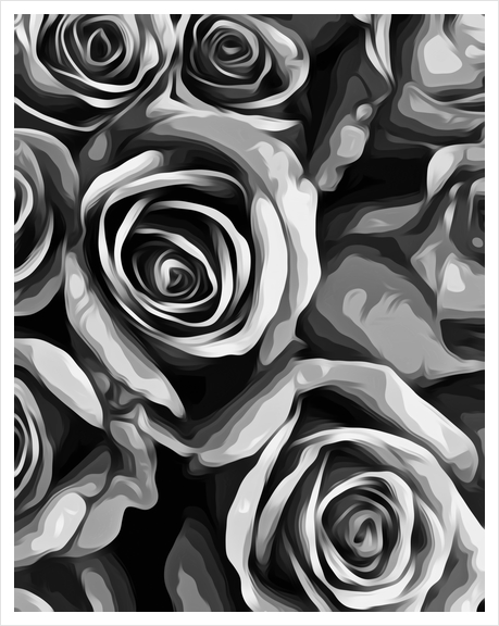 roses texture in black and white Art Print by Timmy333