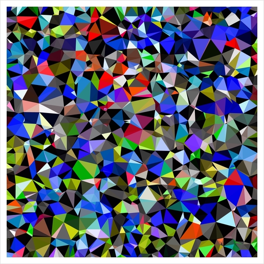 geometric triangle polygon pattern abstract background in blue red green Art Print by Timmy333