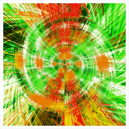 green red and orange circle plaid pattern abstract background Art Print by Timmy333