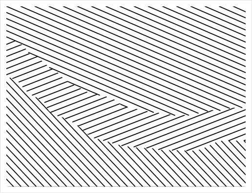 geometric line pattern abstract background in black and white Art Print by Timmy333