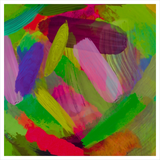 splash painting abstract texture in green pink red purple Art Print by Timmy333