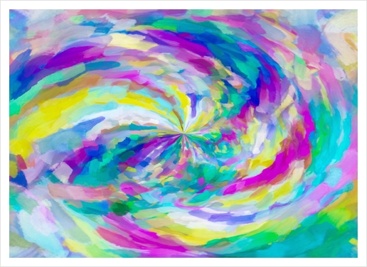 colorful splash painting abstract in pink green blue yellow Art Print by Timmy333