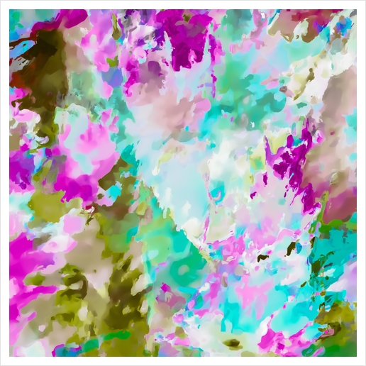 painting texture abstract background in blue pink green Art Print by Timmy333