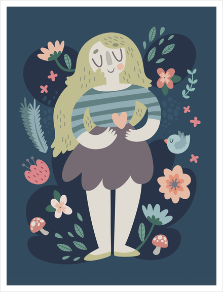 Nature Lady Art Print by Claire Jayne Stamper