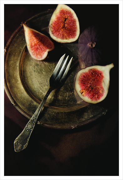 Still life with fresh figs Art Print by Jarek Blaminsky