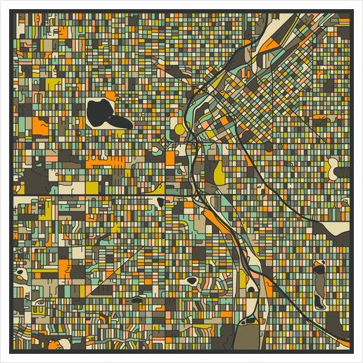 DENVER MAP 2 Art Print by Jazzberry Blue