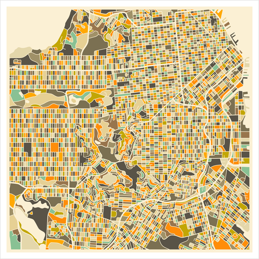 SAN FRANCISCO MAP 1 Art Print by Jazzberry Blue