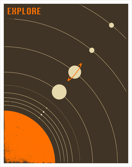 SOLAR SYSTEM - BROWN 2 Art Print by Jazzberry Blue